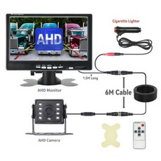 BINWEI 차량용 AHD 모니터 트럭 주차 트레일러용 후방 카메라 LED 후진 카메라 스크린 쉬운 설치 7 인치 1224V, 1) 700DHCLMBUSD6M