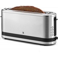 WMF Kitchenminis 롱 슬롯 토스터 900W 전력 크로마간 강철 빵의 모든 유형에 적합 4 기능과 잡초의, 단일옵션
