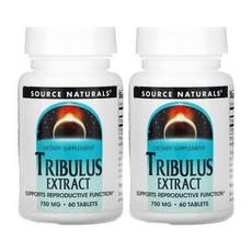 소스내추럴스 트리뷸러스 750mg 60정 2병 트리블러스 Tribulus 테스토스테론, 2개