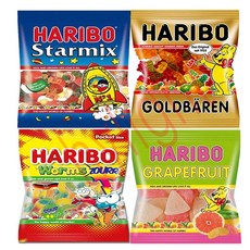  하리보젤리4종모음팩(스타믹스 골드베렌 웜즈 자몽 수박 콜라랜덤), 하리보8종랜덤, 4개 