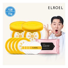 [엘로엘(화장품)] [엘로엘] 1초보정 파데프리 플러스 선쿠션 본품2+리필4+클렌징 티슈