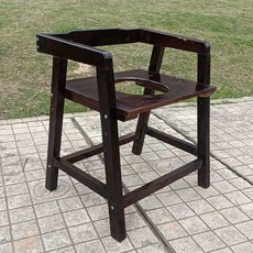변기 구멍뚫린 의자 원목 나무 화장실 임산부 편의, 싱글 변기 의자