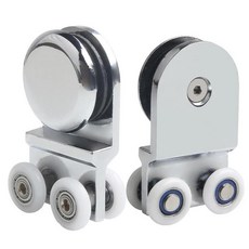 아연 알루미늄 합금 유리 도어 슬라이딩 롤러 걸이식 휠 욕실 레일 풀리 1개, 01 Aluminum alloy