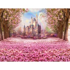 동화 속 비닐 사진 배경 꽃 성 신생아 생일 파티 배경 사진 스튜디오 S 2711|backdrops for photos|birthday party backdropvinyl ph, 단일, 1개, 220X150cm