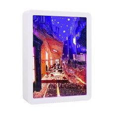 페이퍼 컷 led 박스 조명 3d 그림자 프레임 일본 풍경 diy 아크릴 프레임 usb, 다크 카키, 1개