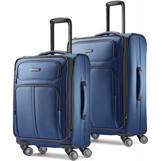 Samsonite 레버리지 LTE 소프트사이드 확장형 러기지(스피너 휠 포세이돈 블루 2피스 세트(20/25) 스위트케이스 포함)