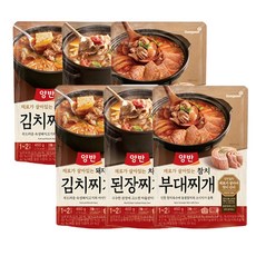 동원 양반460g 파우치(돼지고기김치찌개2+차돌된장찌개2+부대찌개2) 총6개, 양반 (돼지고기김치찌개+차돌된장찌개+부대찌개)각2입