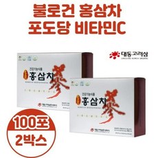 쇼핑백증정 명절 건강 추설 설 선물 대동고려삼 불로건 홍삼차 2박스 과립형 홍삼분말 면역 피로 기억력 포도당 비타민c, 2개