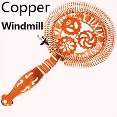 칵테일 스트레이너전문 스테인레스 스틸 유럽 Hawthorne Sprung 칵테일 스트레이너 얼음 분리기 그물 leaer, [36] Silver Windmill