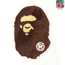 베이프 러그 매트 발 홈데코 인테리어 소품 APE HEAD RUG MAT M, 브라운, FREE