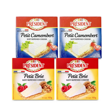 프레지덩 쁘띠까망베르 125g x2P+쁘띠브리 125g x2P, 1세트, 600g