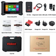 VIDENT ISMART810 자동차 진단 스캐너 도구 ECU 코딩 키 프로그래밍 DoIP 및 CAN FD 포함 40 개 이상의 서비스 위상 맵
