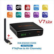 GTMEDIA V8X 지원 IKs 위성 수신기 CA 카드 슬롯 내장 와이파이 유튜브 셋톱 박스 DVB S S2 S2X H.265, 05 V7 S2X with USB Wifi