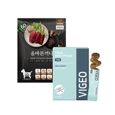 시너지 플러스 세트 (관절) 올바른끼니 플러스 1.2kg (소고기) + 비제오 조인트파지 (관절) 포함 기호성 좋은 강아지밥과 관절에 좋은 영양제를 한번에, 1개 - 올바른끼니