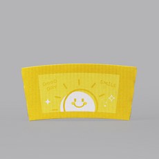 포담팩 카페테이크아웃 종이컵홀더 92파이 98파이 멀티홀더 옐로우 햇살, 1개, 1000개 1개입