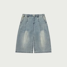 행텐틴즈 스판 풀밴딩 6부 버뮤다 데님팬츠_더스티블루(297) (14530-056-601-10)