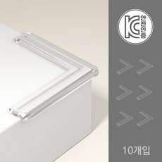 아트위브 도톰한 소프트 충돌방지 코너 가드 투명 모서리 보호대, 납짝 L형 (대), 10개 64mm, 10개입, 납짝 L형 (대)