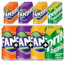 355ml x 24캔 혼합선택 환타 오렌지 포도 파인 뚱캔, 02){오렌지6+포도6+파인6}+스프라이트6+코코사은품