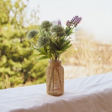 라탄 화병 유리 꽃병 인테리어, 대