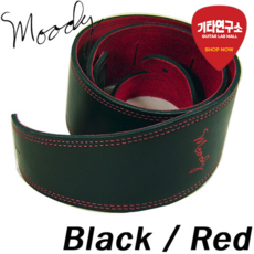 Moody 무디 스트랩 Leather/Leather 2.5인치 Standard Size Black/Red