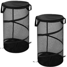 접이식 원형 메쉬 빨래바구니 대용량