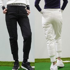 [화이트베어] 여성 고급 허리 인밴딩 경량 패딩 겨울 골프 조거 팬츠 바지