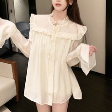 밍크뮤프릴롱블라우스