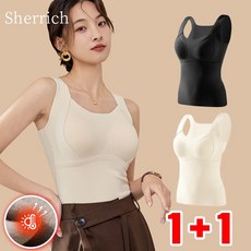 Sherrich 1+1 여자 기모나시 브라탑 나시 여성 겨울 슬림 발열 보온 이너나시