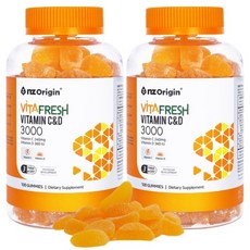 엔젯오리진 비타프레쉬 비타민 C D 3000mg x 100구미 2병, 비타프레쉬비타민C, 100정, 2개