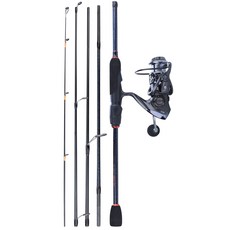 Sougayilang Potable 5 Sections Carbon Rod and 13+1BB Fishing Reel Spinning Set with L [A00072583], 09-White-2.1 rod -1000-72583
