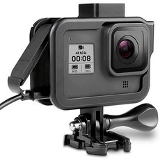 XIAOYINREN GoPro HERO 8 Blcak 전용 알루미늄 프레임 보호 하우징 자석 개폐 형 모듈 용 콜드 슈 마운트 된 빛 마이크 외 첨부 가능, 상세참조인용