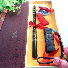 붓통 태모 DIY스스로제작 제작 박달나무 조각 기념품 12지신, T02-흑단 조각 95.0지존