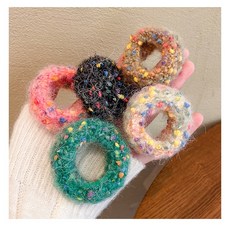 5pcs 따뜻하고 짱짱한 니트 헤어 고무줄 끈 머리끈