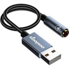 KOOPAO 외장 USB 사운드 카드 고해상도 오디오 어댑터 플러그 플레이 타입 A 3.5mm Aux 컨버터 컴퓨터 Win108 7 스테이션 게이밍 헤드셋 1M 3.28ft