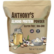 Anthony's Almond Protein Powder 1 lb Gluten Free Non GMO Plant Based Protein Made in USA, 454g, 1개