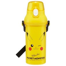스케이터(Skater) 어린이용 플라스틱 물통 480ml 원푸시 개폐 항균 어린이 친화적 경량 항균 가공 포켓몬 피카츄 페이스 23 PSB5SANAG, 1개