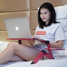 누워서 노트북 책상 각도조절 받침대 침대 노트북 접이식 높이조절 독서대, 1개, 플러스블랙