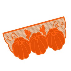 ZCD 할로윈 맨텔 벽난로 스카프 화환 배너 호박 가을 축제 추수 감사절 장식, 레이스, 오렌지