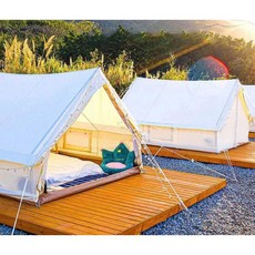 빈티지 헤링본 캠핑 텐트 야외 두꺼운 방풍 방수 능선 휴대용 코튼, 320 300 200cm, 면 재질