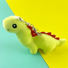 인형 키홀더 키링 열쇠고리 가방고리2, 귀여운공룡인형키홀더-라임, 1개