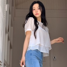 모어렌 코헤른 레이어드 반팔 블라우스