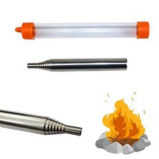 Dreamyth Blow Fire Tube Outdoor Pocket Bellow Collapsible Fire Tool Camping Survival Blow Fire Tube, 1
