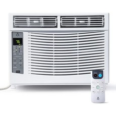 Litake 8000 BTU 스마트 윈도우 에어컨 350 Sq까지 냉각. Ft. 리모컨 및 WiFi 에너지 절약 정숙 제습 냉각 전용 흰색, 6000 btu