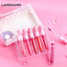 립팔레트 Langmanni-6 개/대 매트 립글로스 진주 빛 다이아몬드 오래 지속되는 방수 비 페이딩 논 스틱 컵 메탈릭 립 글레이즈 TSLM2, [01] 01, 1개