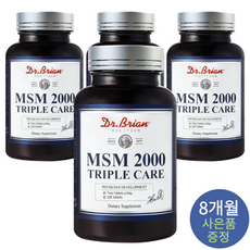 MSM 2000mg 상어연골 콘드로이친 식이유황 글루코사민 보스웰리아 초록잎홍합 함유 알약케이스증정, 120정, 4개