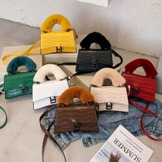 인조 밍크 탑핸들 플랩 B 토트백 크로스백 7color 악어가죽