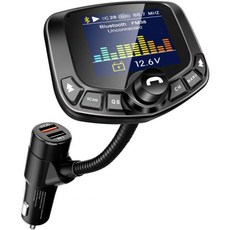 자동차용 블루투스 FM 송신기 QC3.0 및 5V/2의 1.8인치 컬러 스크린 무선 라디오 어댑터 핸즈프리 자동차 키트.4A 충전 USB 드라이브 지원 microSD A, 자동차용 블루투스 FM 송신기, QC3.0 및 5V/2