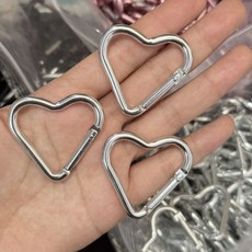 (10p) 하트 카라비너 10개세트 키링만들기 연결깅, 실버, 1세트
