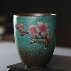 JIA-GUI LUO 세라믹 250ML 변색 컵 찻잔 주방 다이닝 바 복고풍 스타일 컵 커피 컵 가족 물 컵 I047, 세라믹 찻잔-1, 하나, 1개
