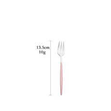 식기류 핑크 실버은 식기 칼 포크 스푼 나이프 주방 디너 선박, 8.Cake Fork, 1개